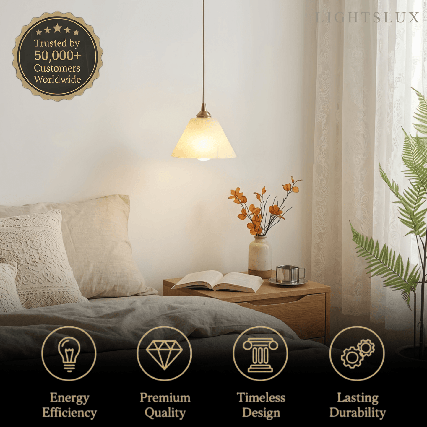 Alba  Minimalist Alabaster Pendant Light – White