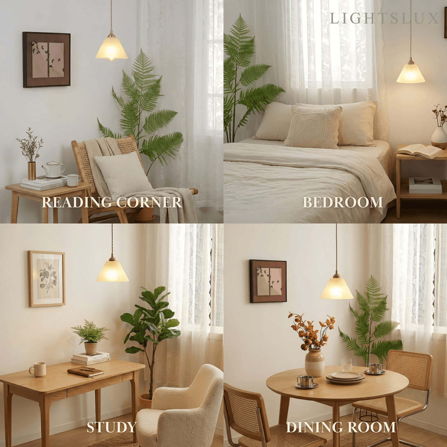 Alba  Minimalist Alabaster Pendant Light – White