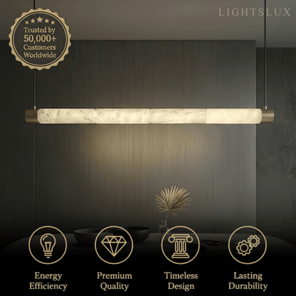 Alba Modern Alabaster Pendant Light – Brass & White