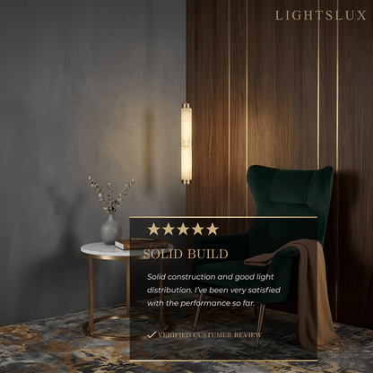 Alba Modern Alabaster Pendant Light – Brass & White