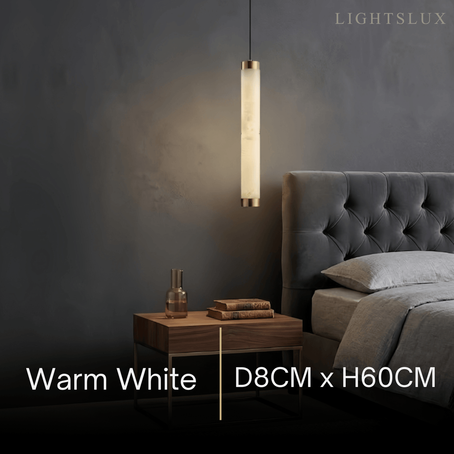 Alba Modern Alabaster Pendant Light – Brass & White