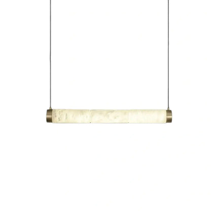 Alba Modern Alabaster Pendant Light – Brass & White