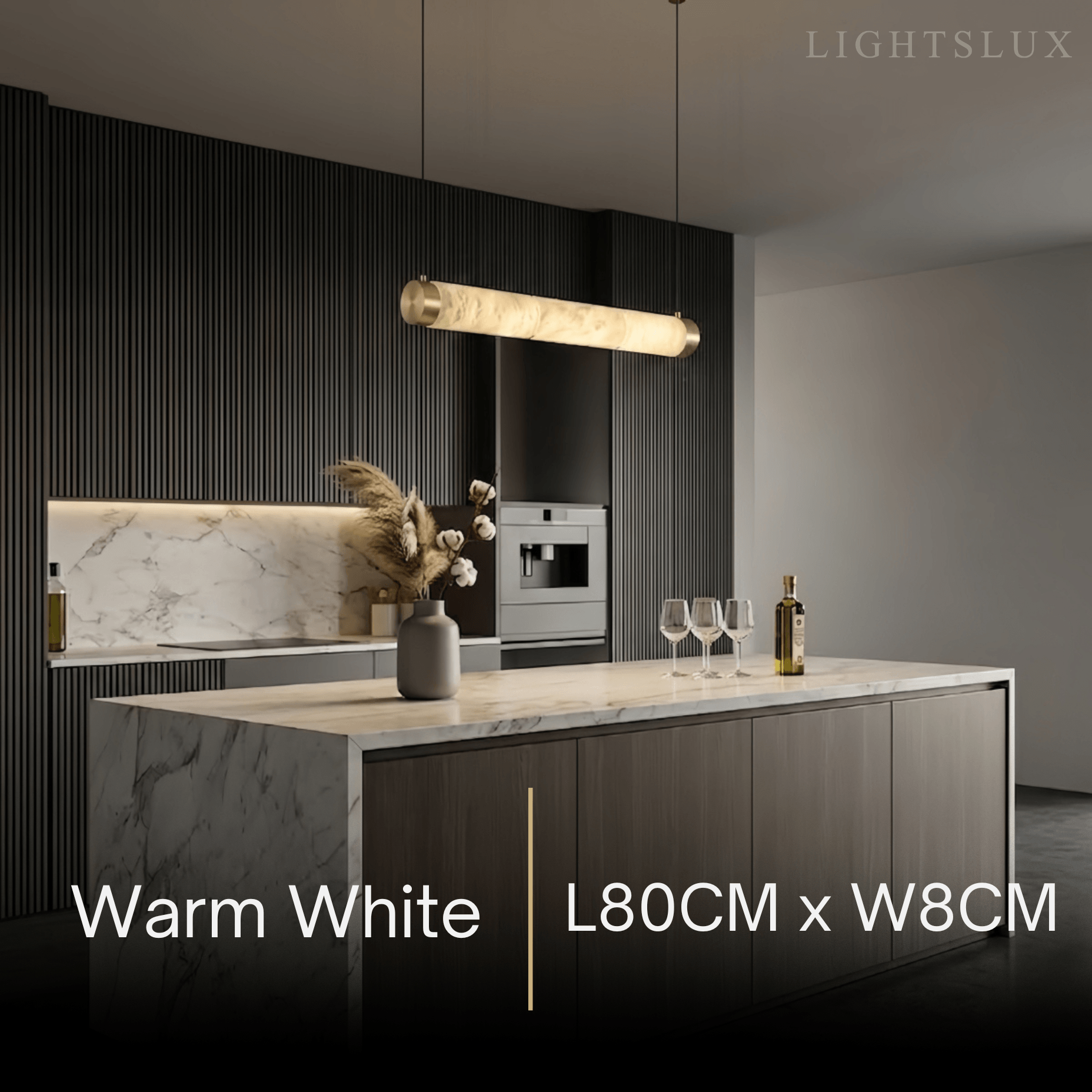 Alba Modern Alabaster Pendant Light – Brass & White