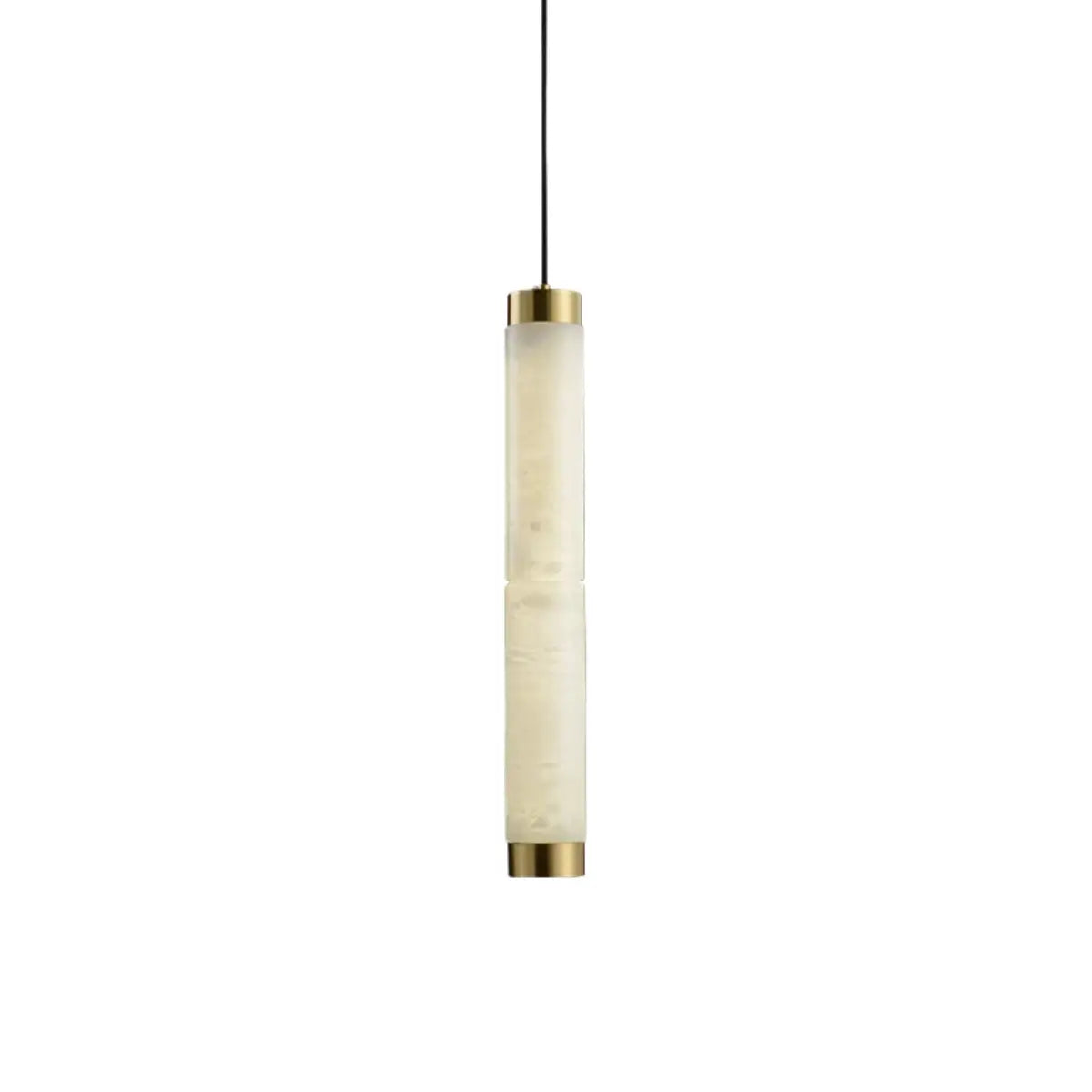 Alba Modern Alabaster Pendant Light – Brass & White