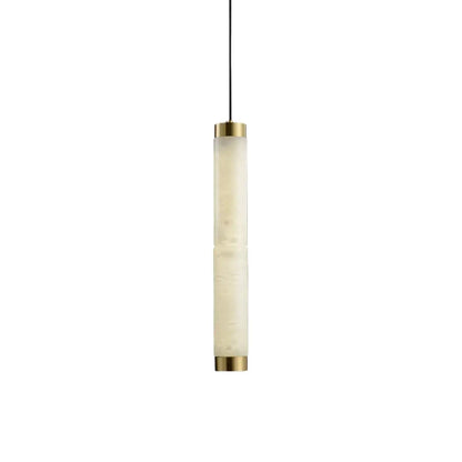Alba Modern Alabaster Pendant Light – Brass & White