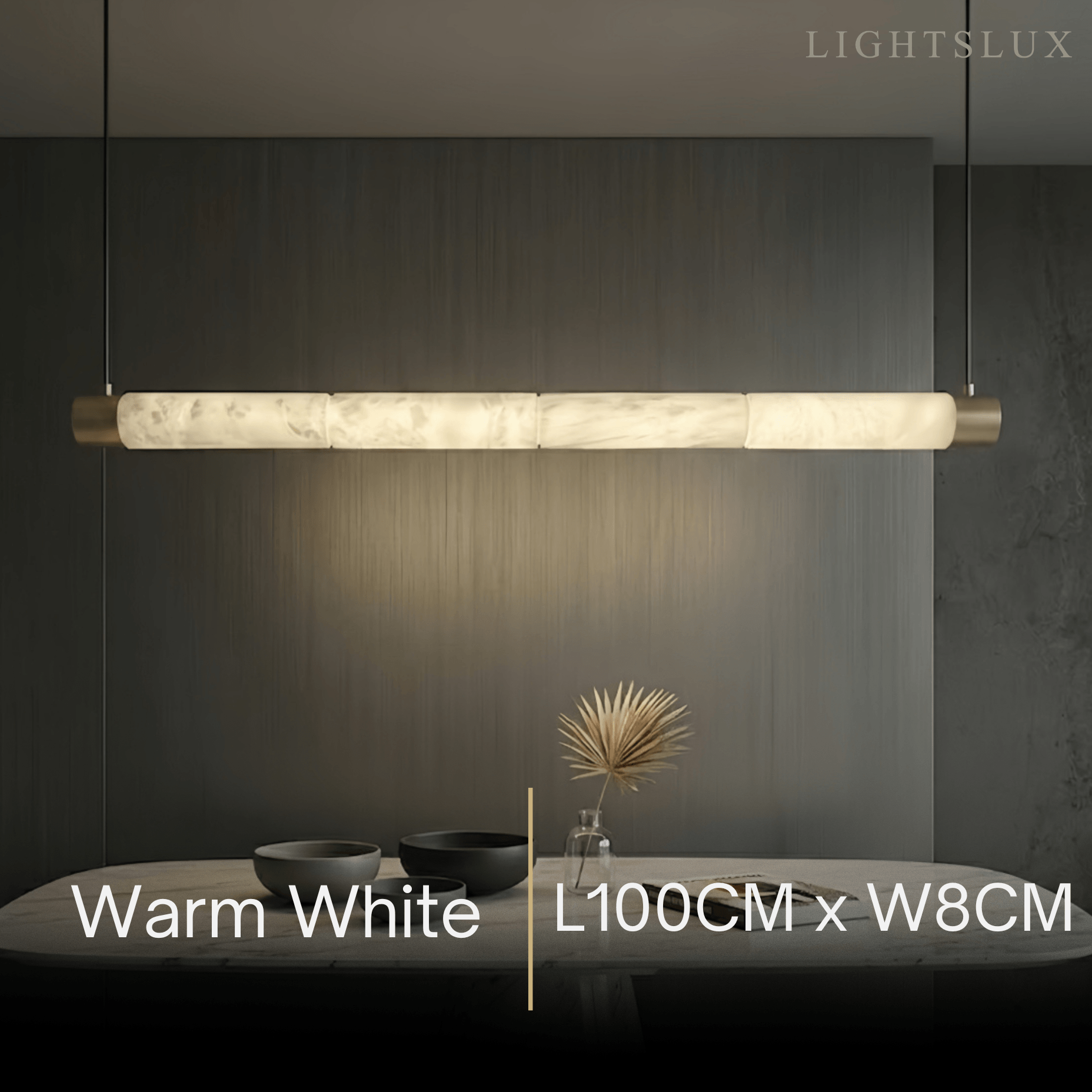 Alba Modern Alabaster Pendant Light – Brass & White