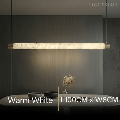 Alba Modern Alabaster Pendant Light – Brass & White