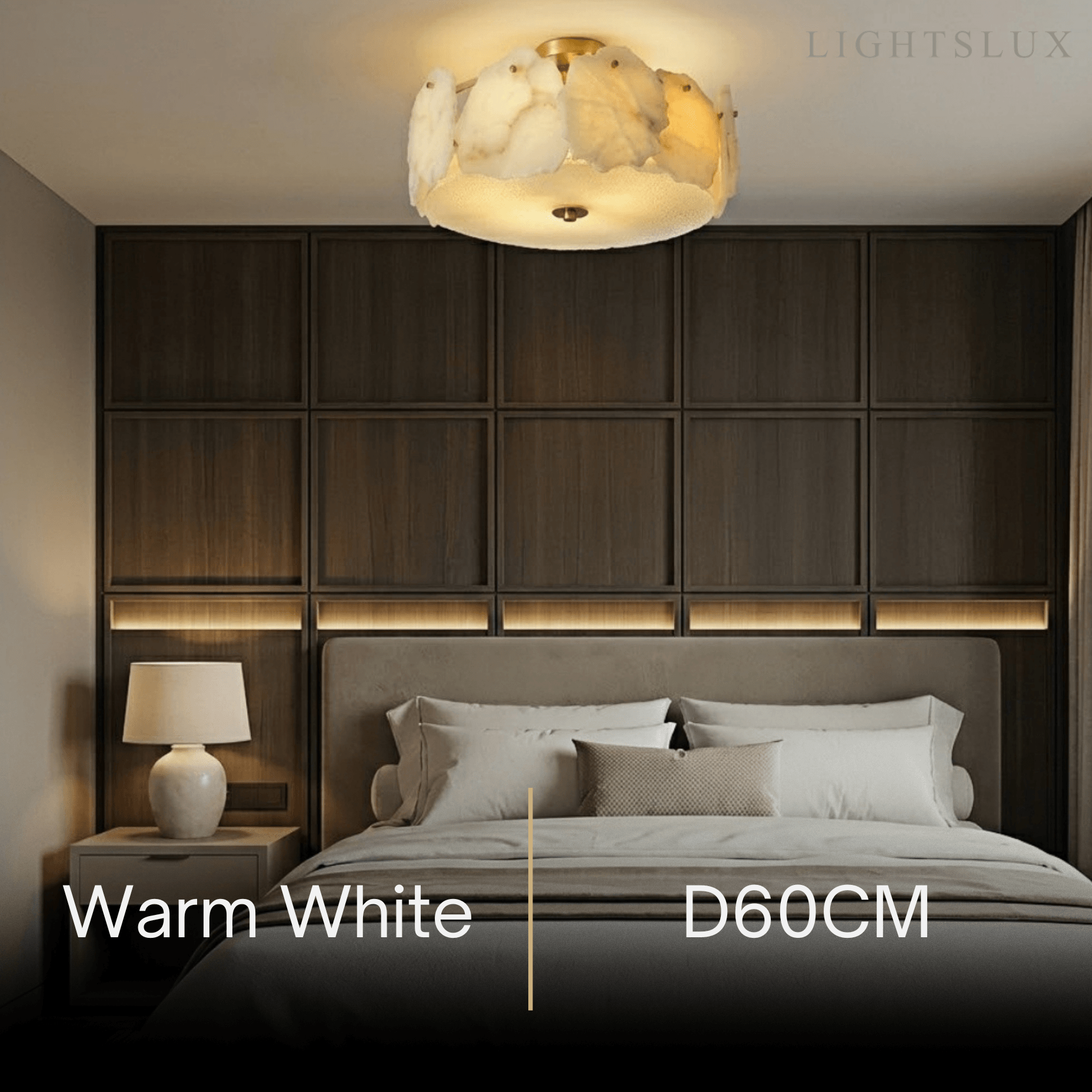 Alba Modern Alabaster Glass Ceiling Light 