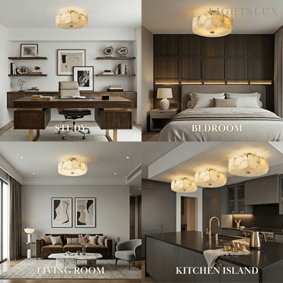 Alba Modern Alabaster Glass Ceiling Light 