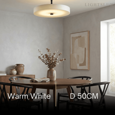 Alba Minimalist Ceiling Light – Alabaster & Brass