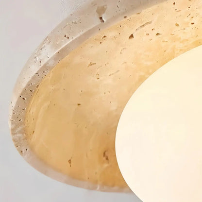 Strata Minimalist Travertine Ceiling Light