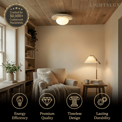Strata Minimalist Travertine Ceiling Light