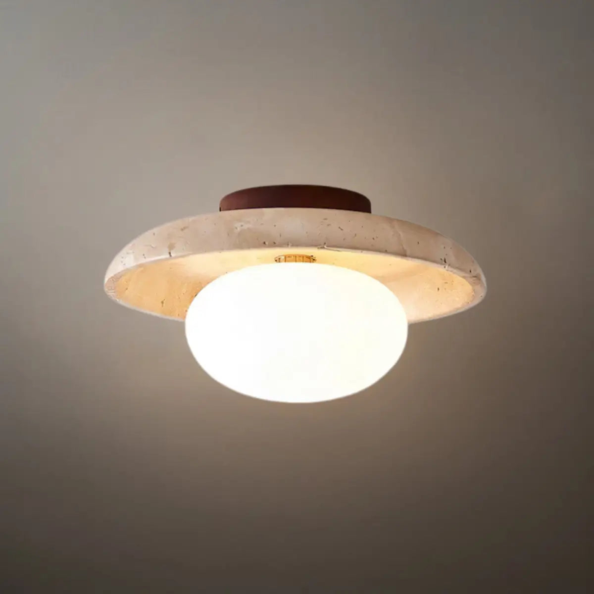 Strata Minimalist Travertine Ceiling Light