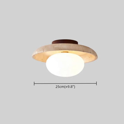 Strata Minimalist Travertine Ceiling Light