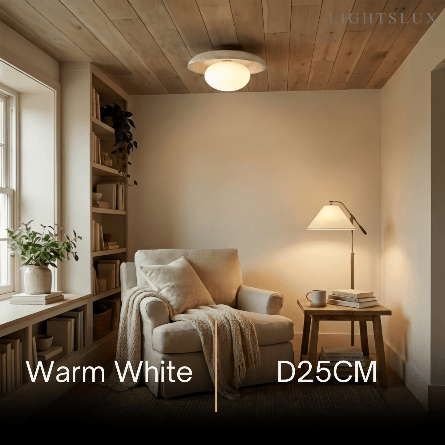 Strata Minimalist Travertine Ceiling Light