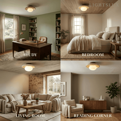 Strata Minimalist Travertine Ceiling Light