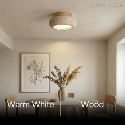 Strata Japanese Style Travertine Ceiling Light