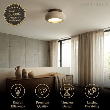 Strata Japanese Style Travertine Ceiling Light
