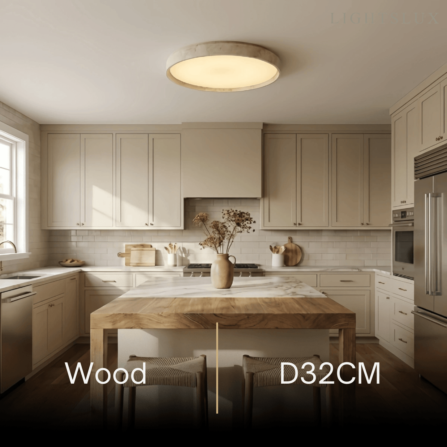 Strata Modern Minimalist Travertine Ceiling Light