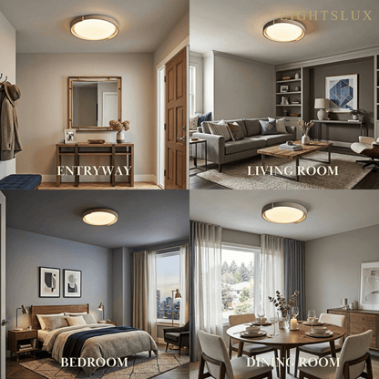 Strata Minimalist Round Travertine Ceiling Light