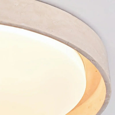 Strata Minimalist Round Travertine Ceiling Light