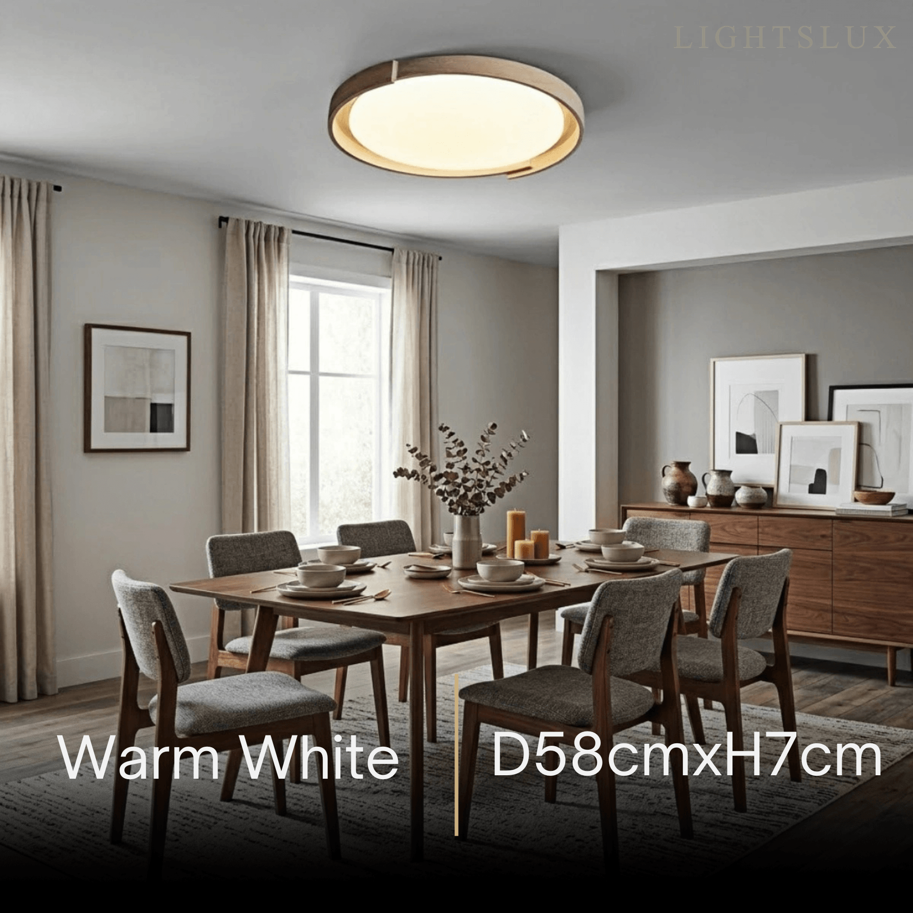 Strata Minimalist Round Travertine Ceiling Light