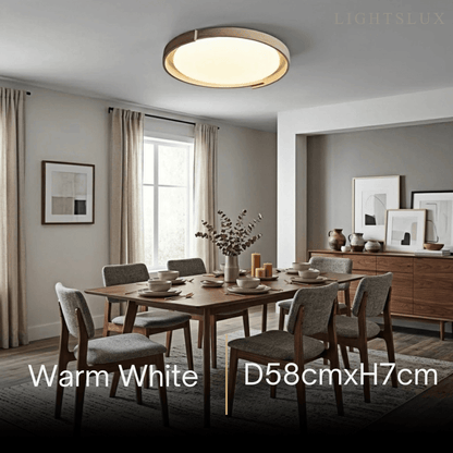 Strata Minimalist Round Travertine Ceiling Light
