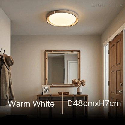 Strata Minimalist Round Travertine Ceiling Light