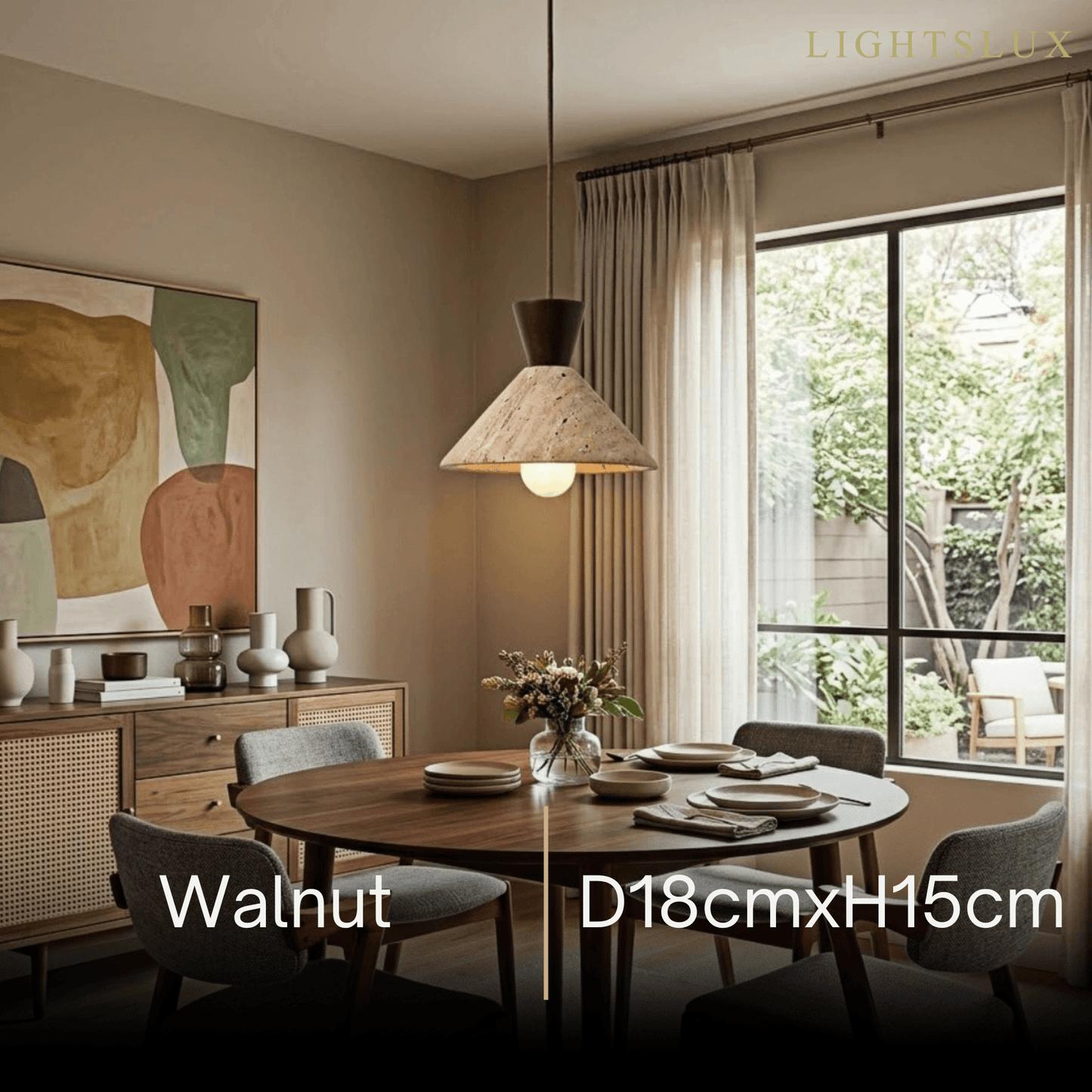 Strata Modern Travertine Pendant Lamp