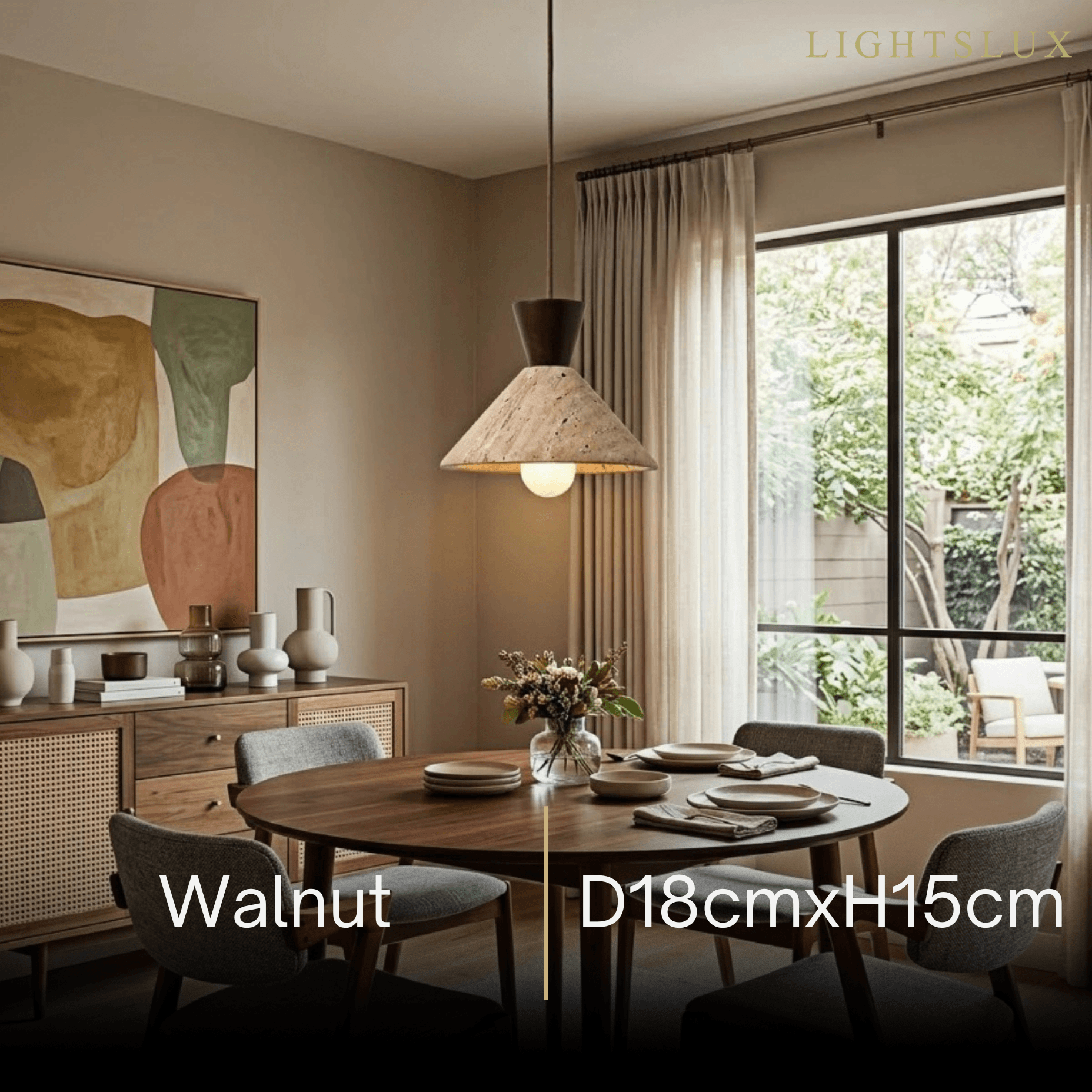 Strata Modern Travertine Pendant Lamp