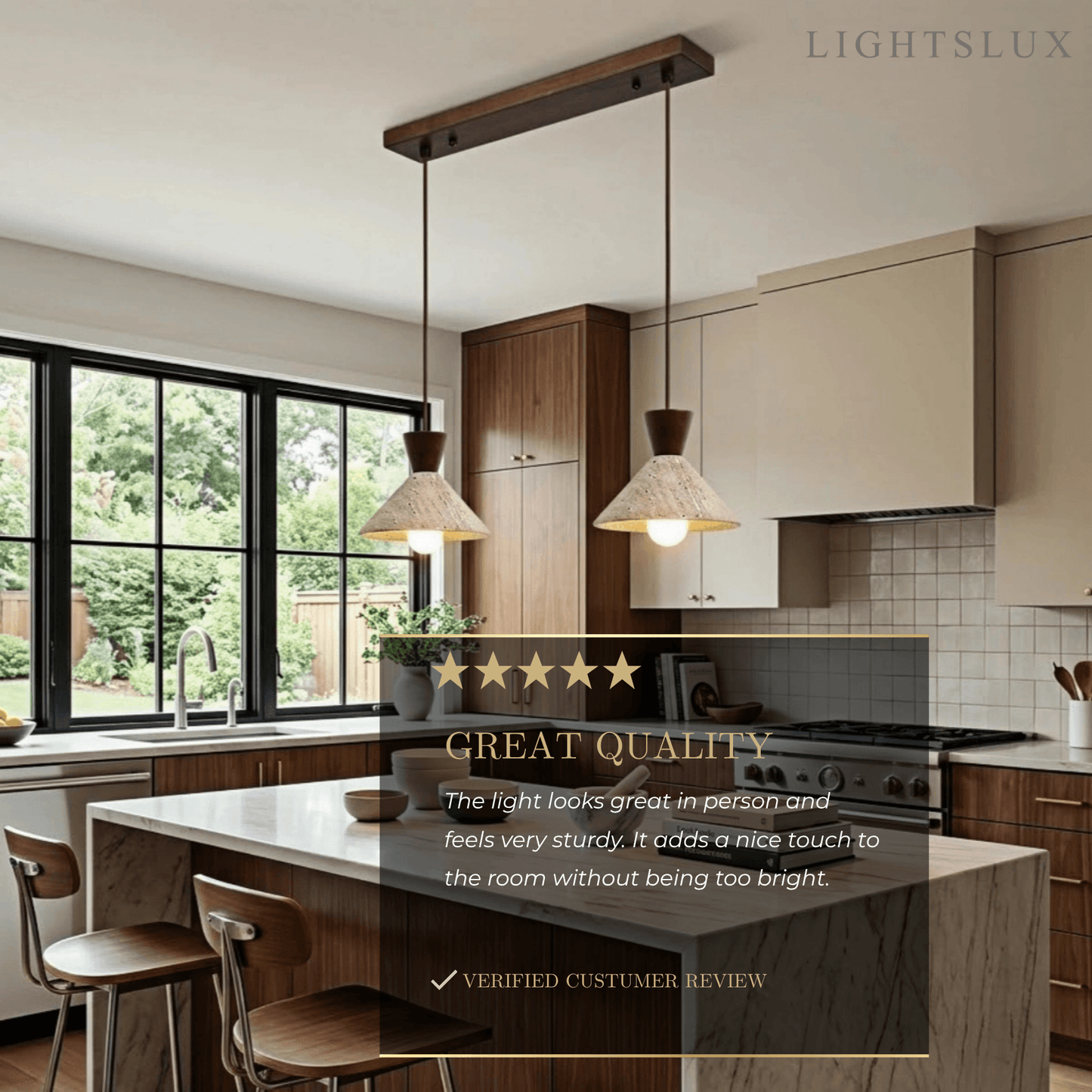 Strata Modern Travertine Pendant Lamp