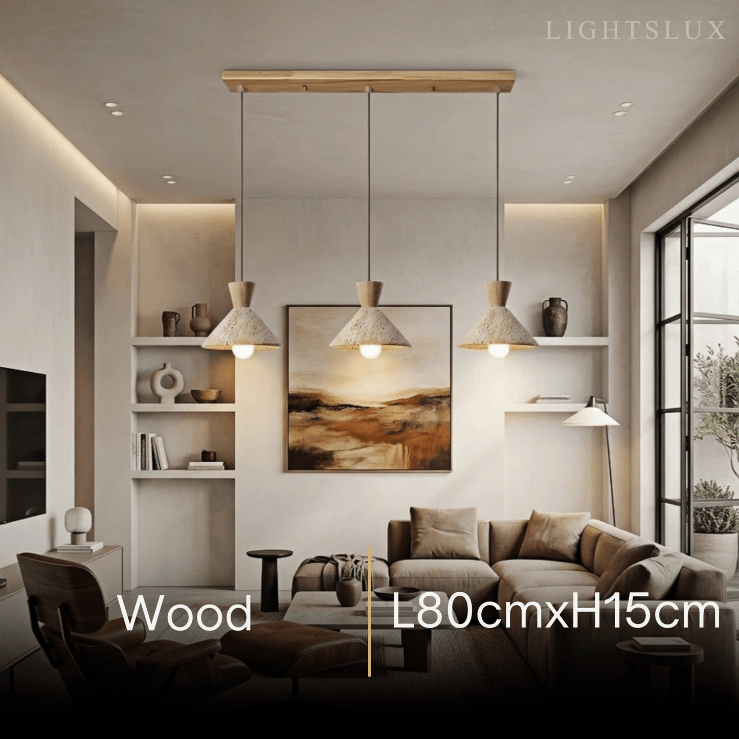 Strata Modern Travertine Pendant Lamp