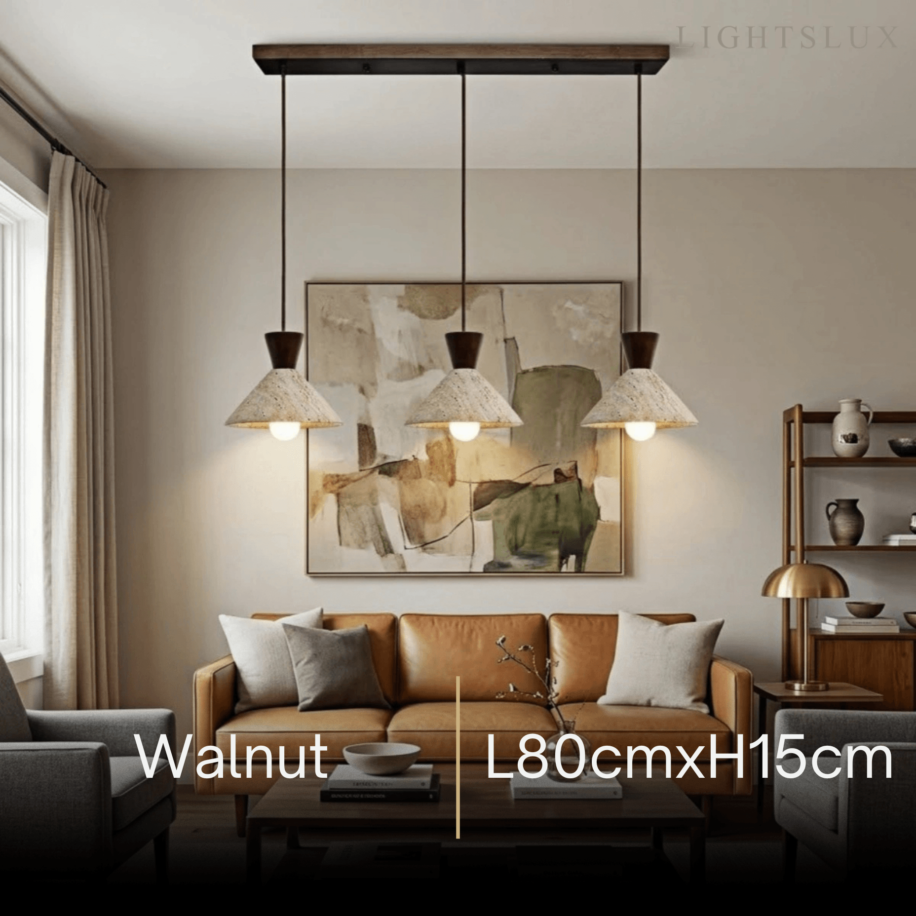 Strata Modern Travertine Pendant Lamp