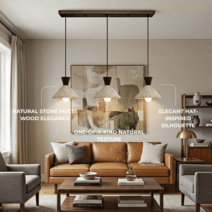Strata Modern Travertine Pendant Lamp