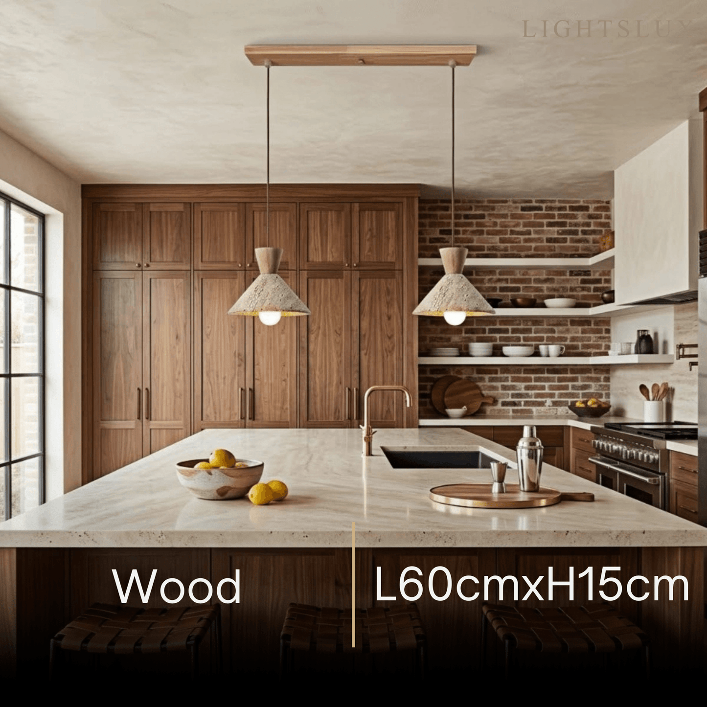 Strata Modern Travertine Pendant Lamp