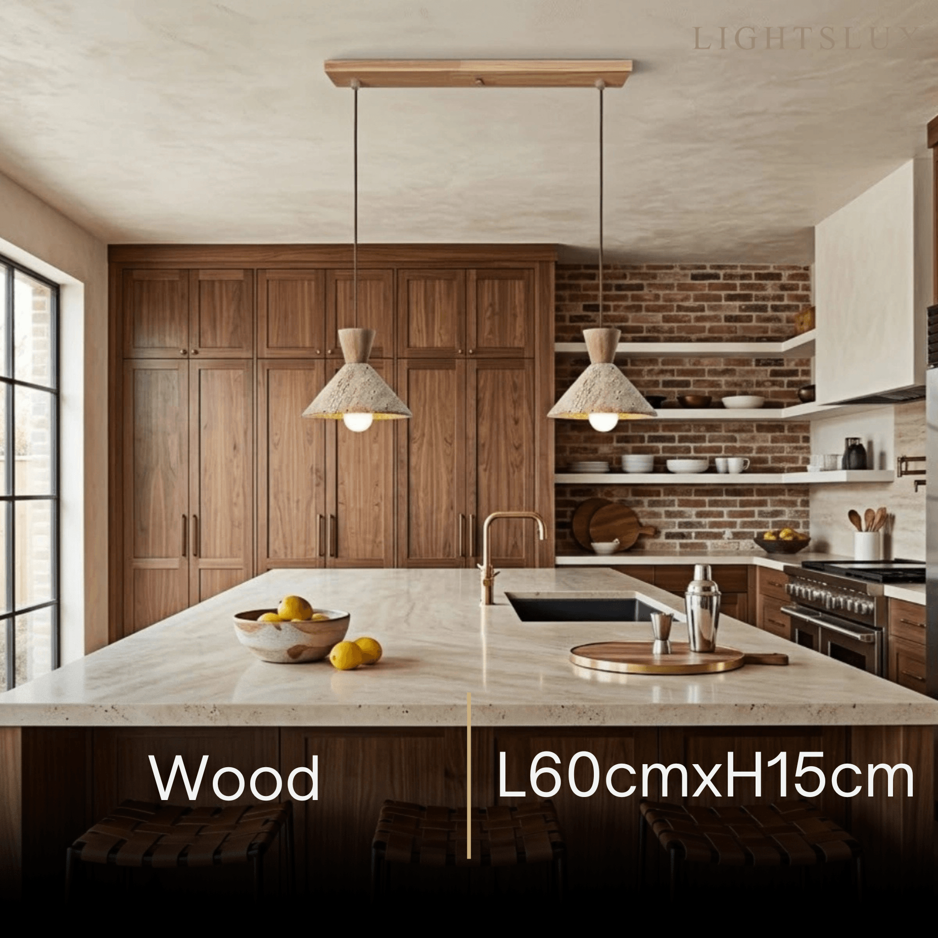 Strata Modern Travertine Pendant Lamp