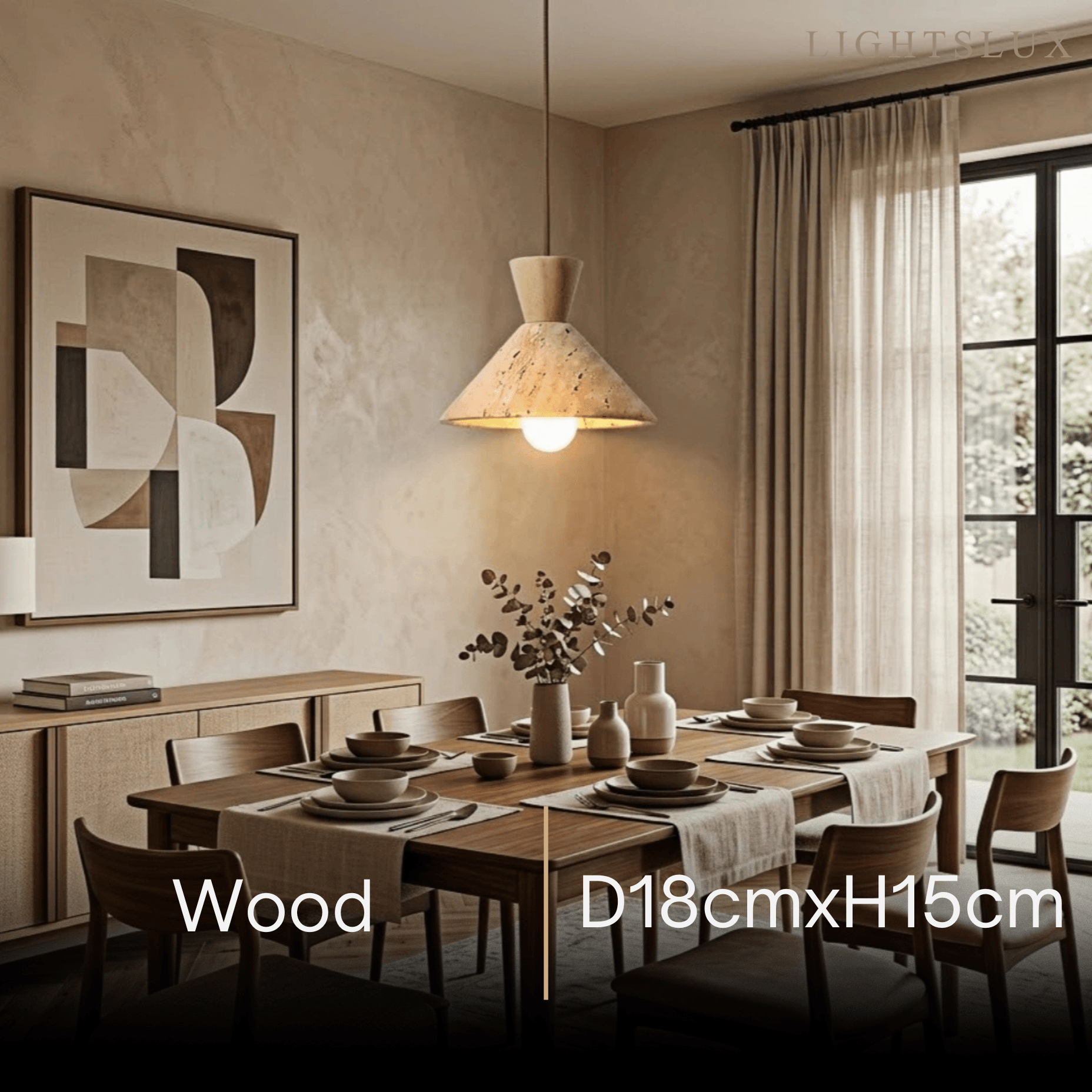 Strata Modern Travertine Pendant Lamp