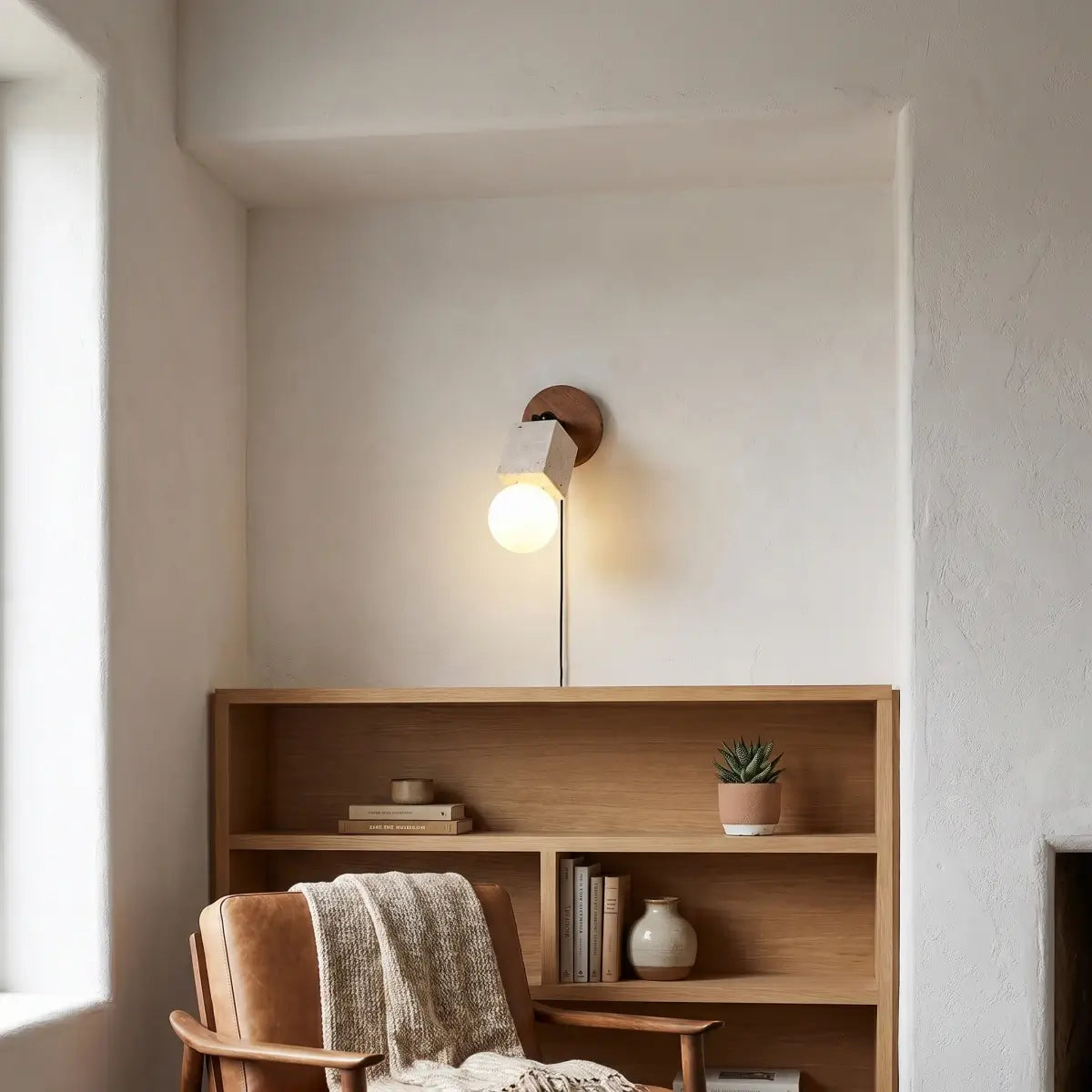 Strata Natural Travertine Pendant Light