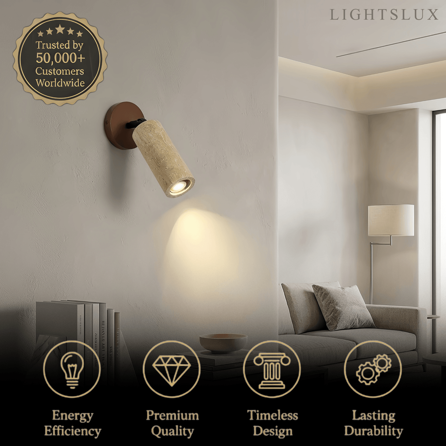 Strata Natural Travertine Pendant Light