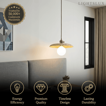 Strata Natural Travertine Pendant Light 