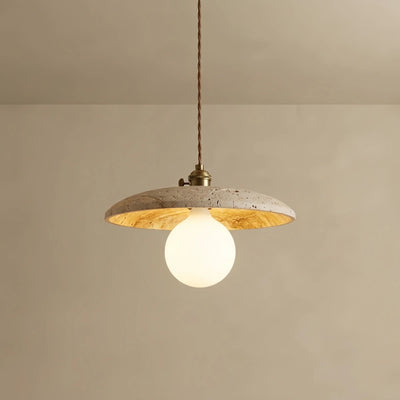 Natural Travertine Pendant Light -- Beige Gold White for Dining Room Kitchen Island Living Room