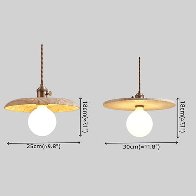 Strata Natural Travertine Pendant Light 