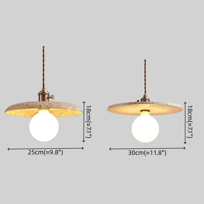 Strata Natural Travertine Pendant Light 