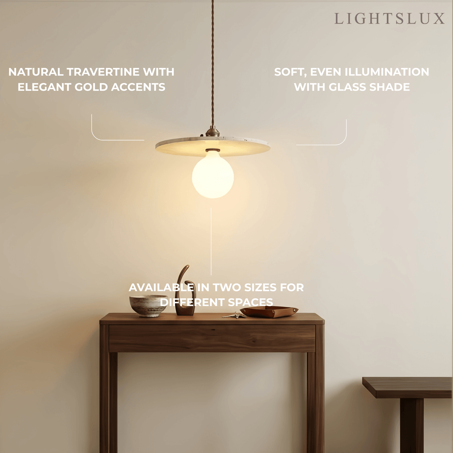 Strata Natural Travertine Pendant Light 