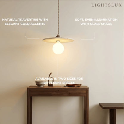 Strata Natural Travertine Pendant Light 