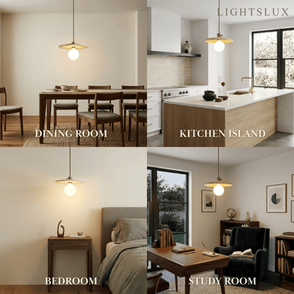 Strata Natural Travertine Pendant Light 