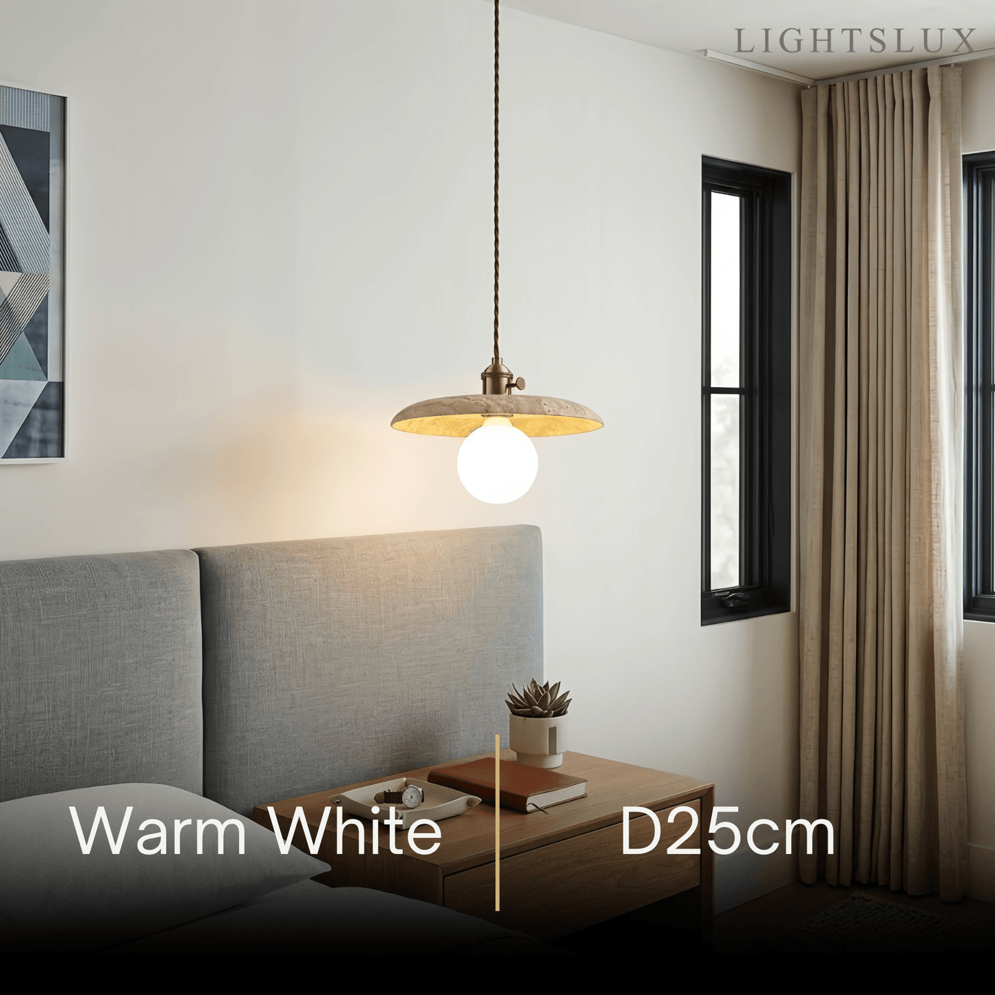 Strata Natural Travertine Pendant Light 