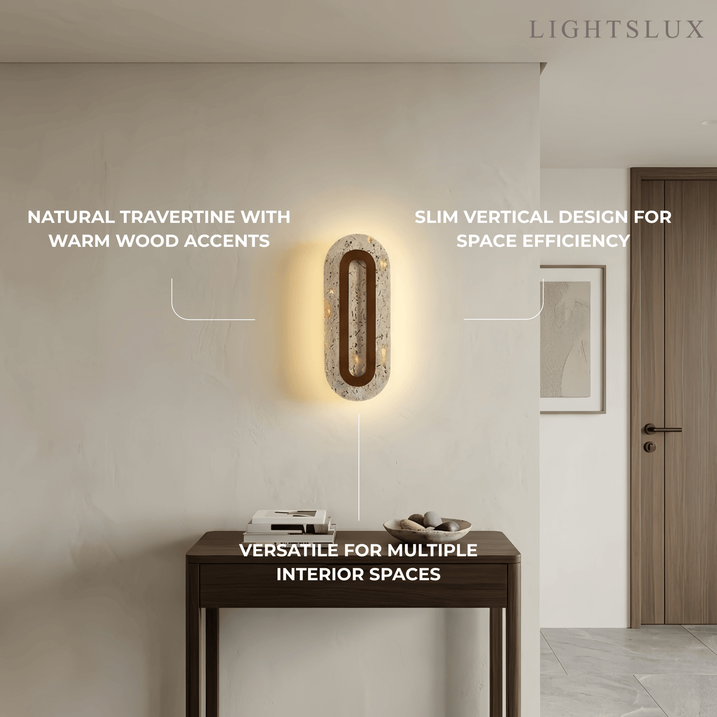 Strata Natural Travertine Wall Light