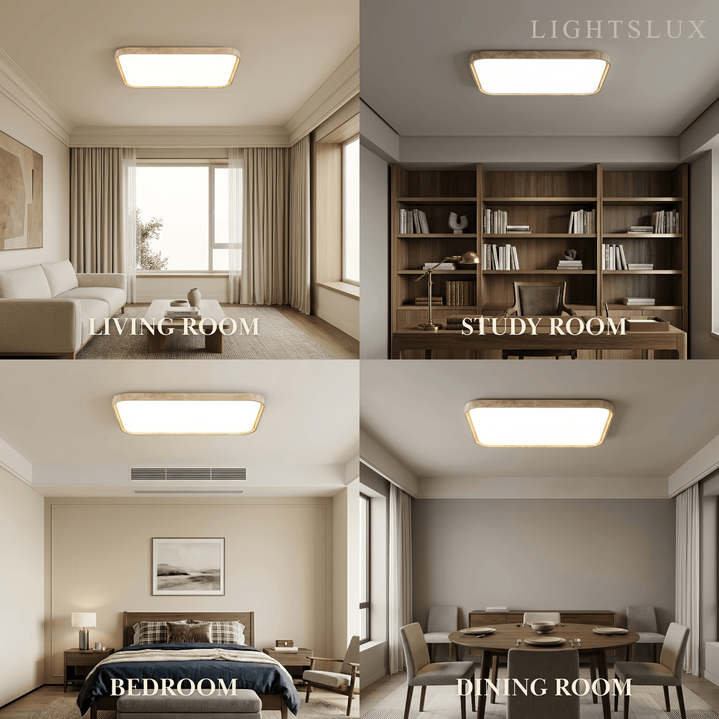 Strata Modern Travertine Ceiling Light