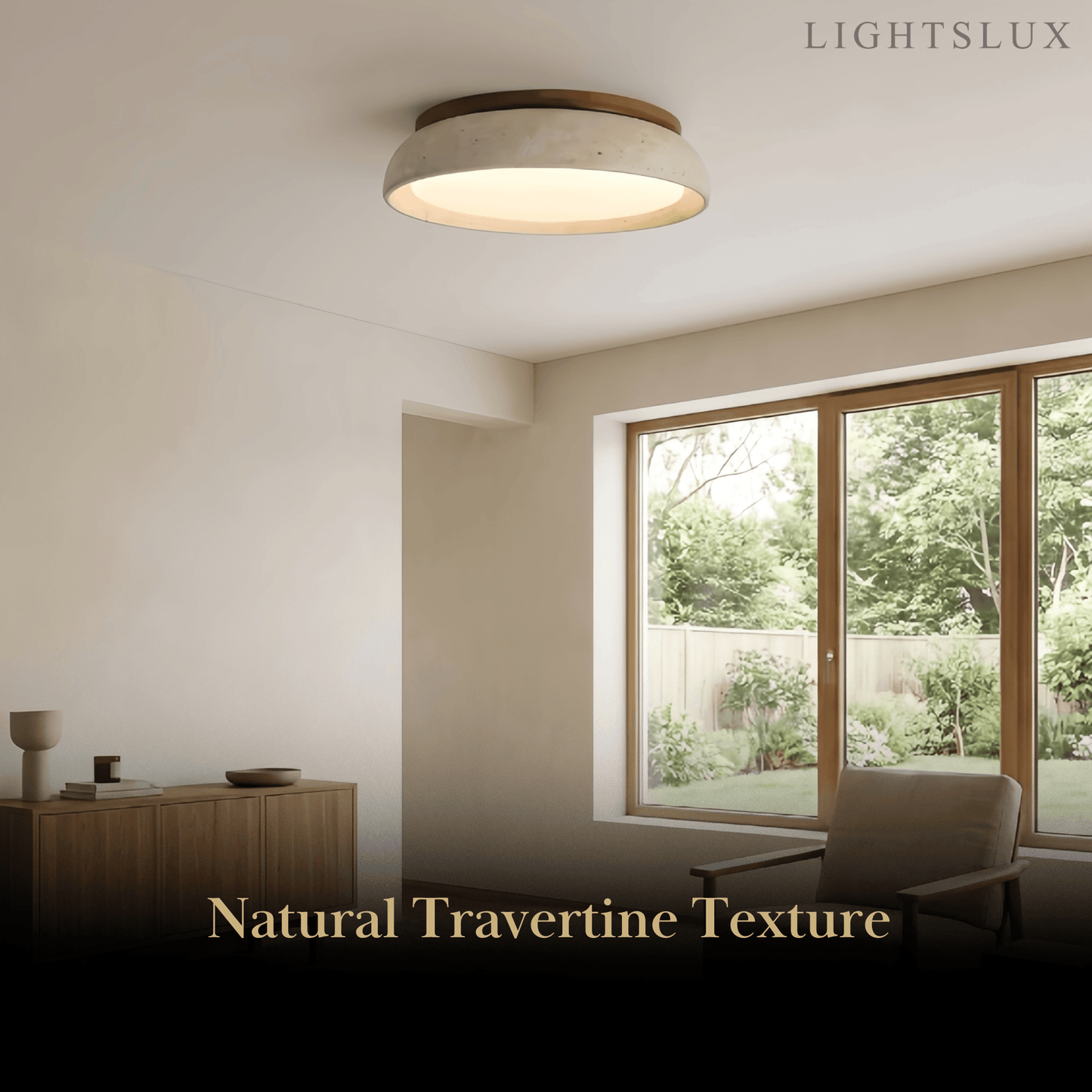  Strata Minimalist Travertine Ceiling Light 